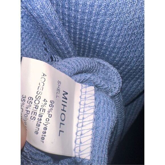 NEW WITH TAGS Mihol Blue Lace Crochet Long Sleeve Waffle Knit Frenchy Plus Size - Picture 7 of 8